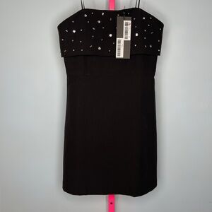 Mustard Seed Embellished Strapless Mini Dress in Black – Size S